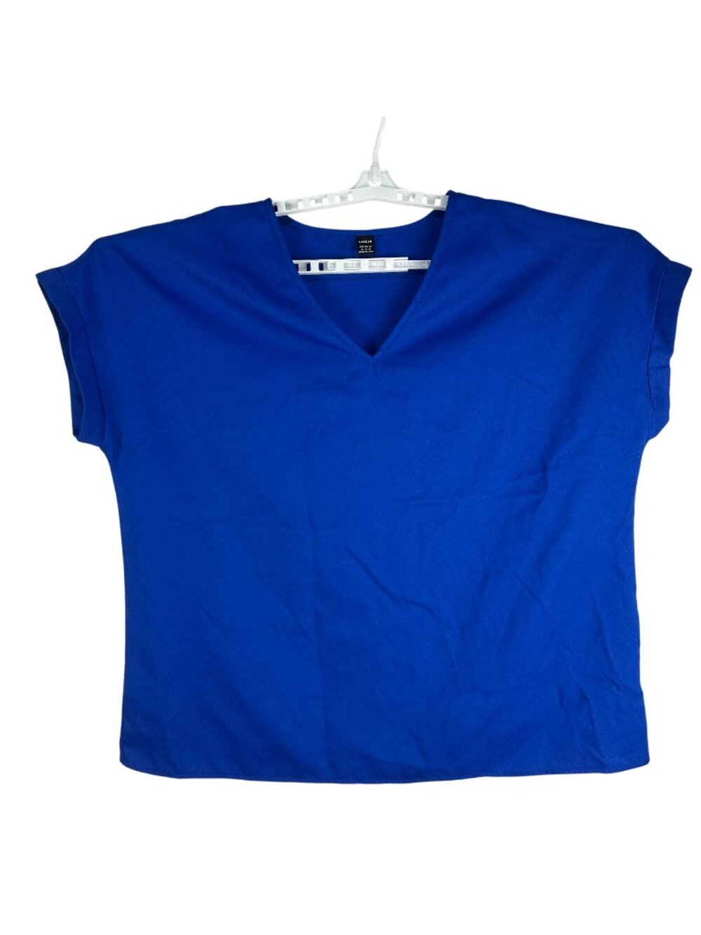 Shein Womens Blue Loose-Fit V-Neck Blouse XL EU 44 US 12 Casual Lightweight Top